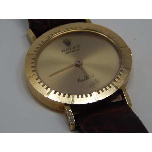 120 - ROLEX: Ladies 18ct Gold Cellini Wristwatch on original strap.