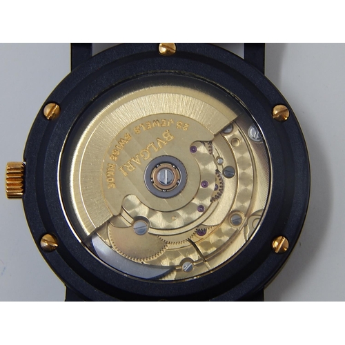 121 - BVLGARI: Gentleman's Automatic Date: Jeddah Wristwatch No: 223/300 in original box with booklet.