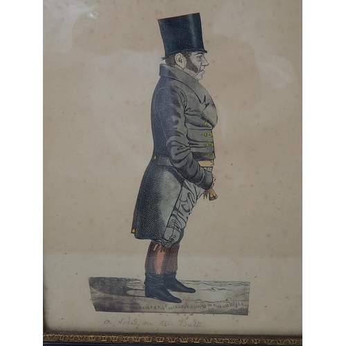 202 - 19th century picture of a Gentleman by Richard Dighton: Framed & Glazed: Measures 36cm x 25.5cm