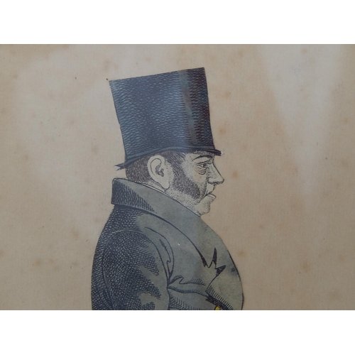 202 - 19th century picture of a Gentleman by Richard Dighton: Framed & Glazed: Measures 36cm x 25.5cm