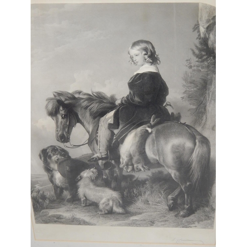 235 - 2 x 19th century prints of children: Largest 82cm x 66cm