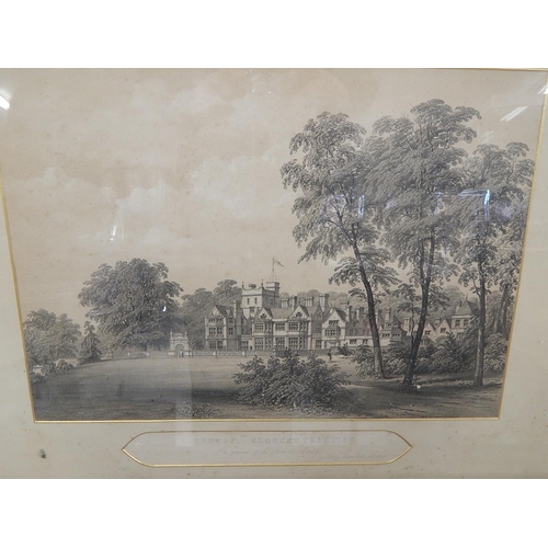 239 - 3 x 19th century prints: Hatherop, Seat of Sir John Webb: 69cm x 60cm