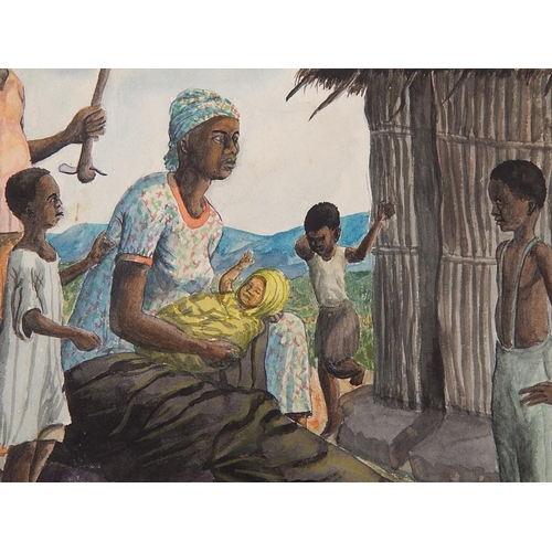 240 - THE ERNEST KNIGHT COLLECTION: PAINTINGS FROM NORTHERN RHODESIA: JOSEPH K NJAMIM: 1954