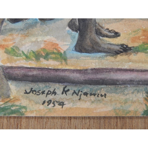 240 - THE ERNEST KNIGHT COLLECTION: PAINTINGS FROM NORTHERN RHODESIA: JOSEPH K NJAMIM: 1954