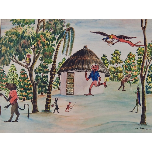 241 - THE ERNEST KNIGHT COLLECTION: PAINTINGS FROM NORTHERN RHODESIA: N C SIMUCHIMBA: 1954