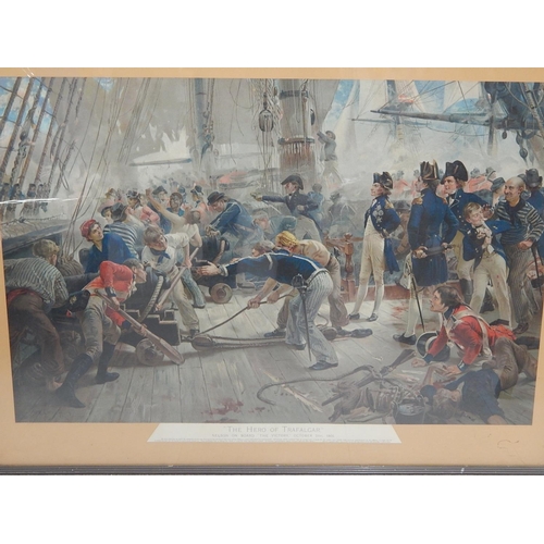 253 - The Hero at Trafalgar: Framed & Glazed: 100cm x 75cm