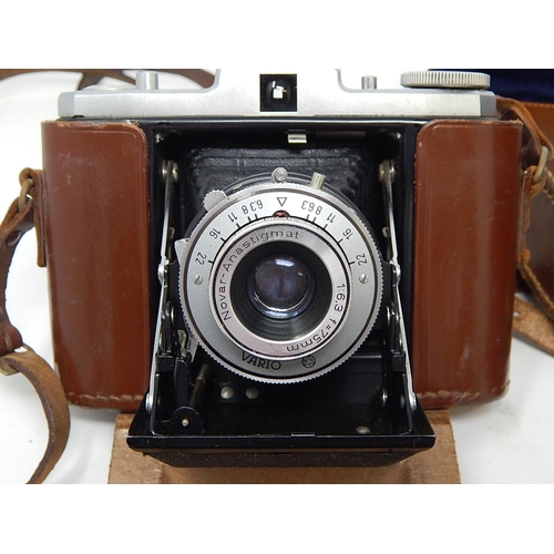 306 - Zeiss Ikon Nettar Camera together with two Kodak Cameras, all in fitted cases.