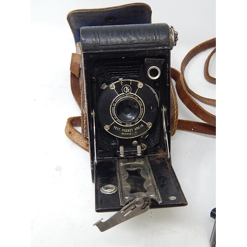 306 - Zeiss Ikon Nettar Camera together with two Kodak Cameras, all in fitted cases.