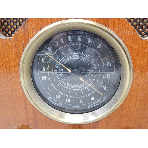 322 - Wooden Cased Electric Radio. 33cm high