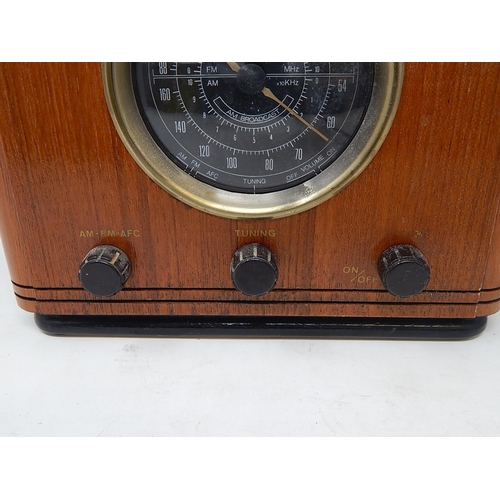 322 - Wooden Cased Electric Radio. 33cm high