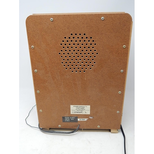 322 - Wooden Cased Electric Radio. 33cm high