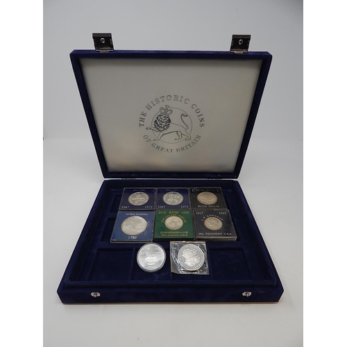 642 - Collection of Silver Coins: USA Morgan Dollar 1884, Maria Theresa 1780, Irish Pearce 10 Shillings 19... 