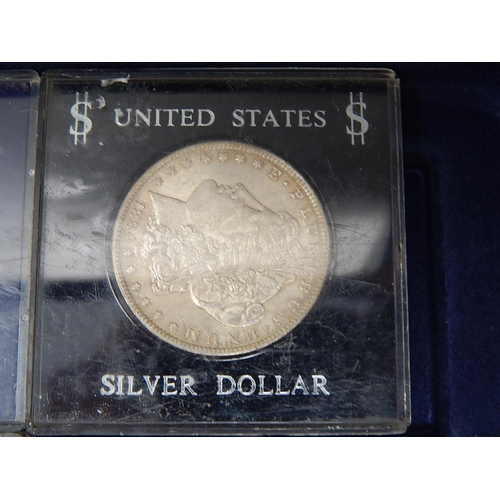 642 - Collection of Silver Coins: USA Morgan Dollar 1884, Maria Theresa 1780, Irish Pearce 10 Shillings 19... 