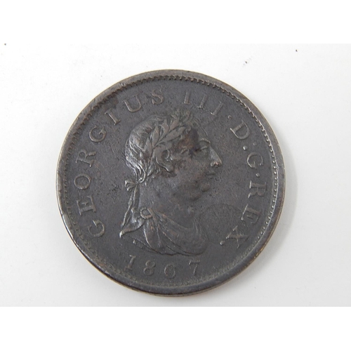 643 - George III  Penny Dated 1807 together with a Roman Coin.