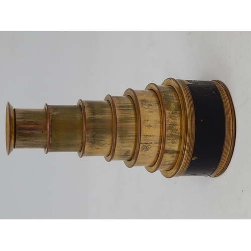 362 - 18th Century Brass Gentleman's Monocular six Drawer Telescope c.1750. Diameter of up to 4.7cm. Lense... 