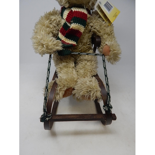 364 - Special Collectors Edition Teddy Bear in a toboggan 40 com high x 34cm wide