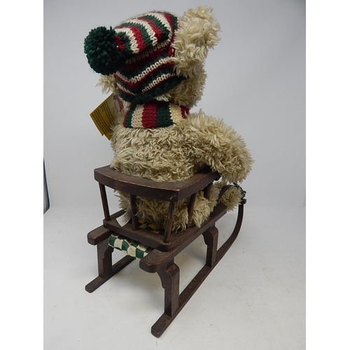 364 - Special Collectors Edition Teddy Bear in a toboggan 40 com high x 34cm wide