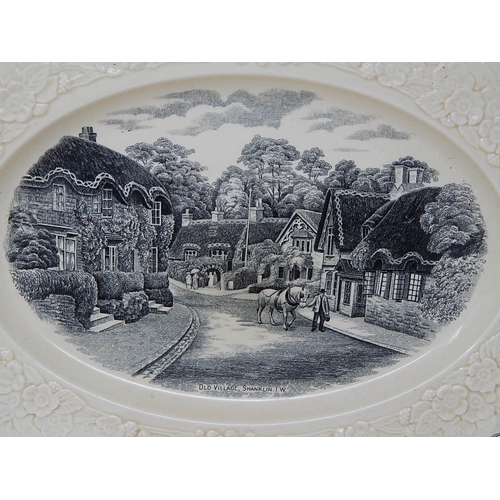 369 - Creamware Platter, transfer printed with a scene of 