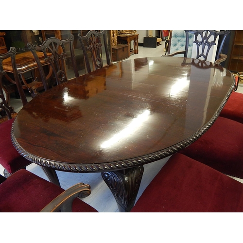 701 - WITHDRAWN: Chippendale Style Oval wind out Mahogany Dining Table with Two Leaves, complete with its ... 