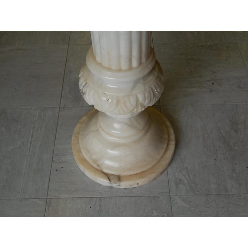 706 - WITHDRAWN: Alabaster Stand, Measuring 92cm high, diameter of top 26cm