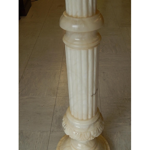 706 - WITHDRAWN: Alabaster Stand, Measuring 92cm high, diameter of top 26cm