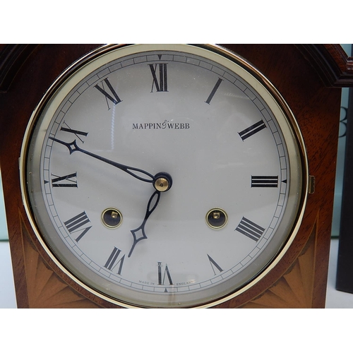 425 - Mappin & Webb Bracket Clock Striking on a Bell on The Hour & Half Hour within an inlaid mahogany Cas... 