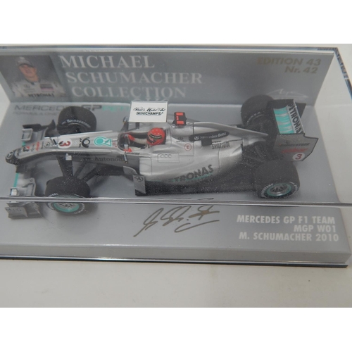 433 - 4 x Michael Schumacher Collection Model Racing Cars. Boxed.