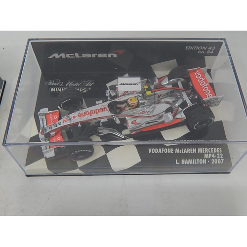 436 - 6 x Maclaren & Pauls Model Art Minichamps Model Racing Cars. Boxed.