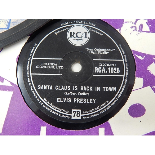 438 - 6 x 78 R.P.M Records to Include: Elvis Presley, The Everly Brothers, Danny & The Juniors, The Platte... 