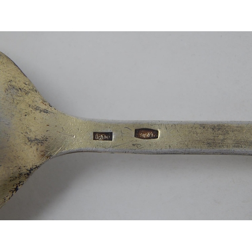 54 - Russian Silver Spoon with Enamelled Handle. Hallmarked 87 together with Makers Assay Mark. Length 14... 