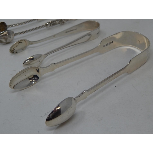 60 - Three Pairs of Silver Sugar Tongs Hallmarked London 1871, Birmingham 1901 & Birmingham 1926