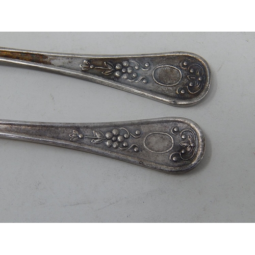 64 - Pair of Russian Silver Filigree Salts with Spoons & Clear Glass Liners. Hallmarked to Spoons. Diamet... 