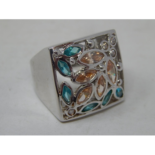 165 - Hallmarked 925 Sterling Silver Dress Ring. Size P.