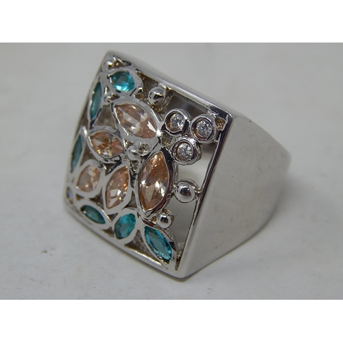 165 - Hallmarked 925 Sterling Silver Dress Ring. Size P.