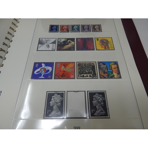 501 - GB Collection of Stamps 1996-2001 complete including miniature sheets housed in a Red de-luxe Lindne... 