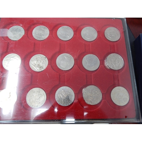 657 - Tray of Commemorative Crowns together with a box of coin accessories