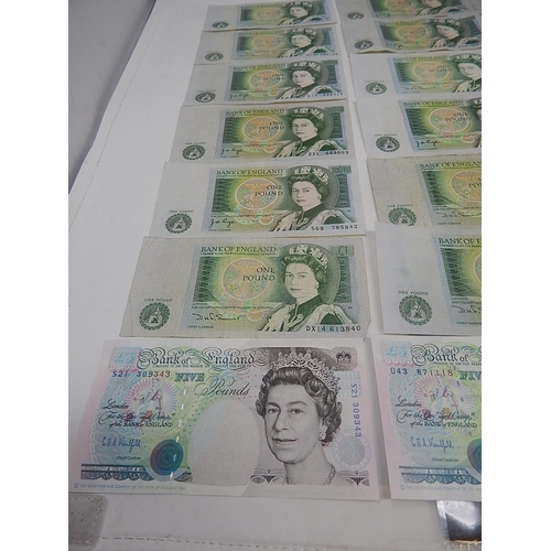 660 - Collection of GB Vontage Banknotes comprising £1, £5 & £10: Face Value totals £93