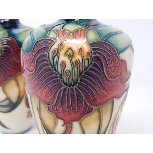 400A - Pair of Moorcroft Vases: Height 15.5cm