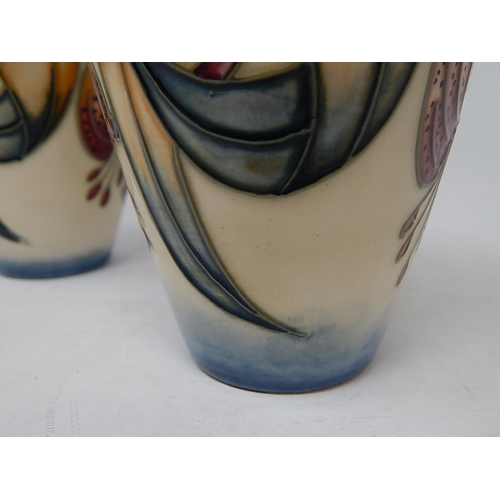 400A - Pair of Moorcroft Vases: Height 15.5cm