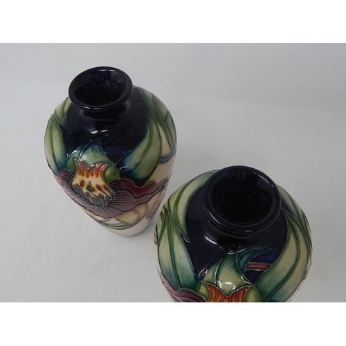 400A - Pair of Moorcroft Vases: Height 15.5cm