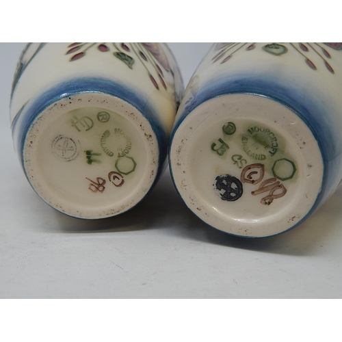 400A - Pair of Moorcroft Vases: Height 15.5cm