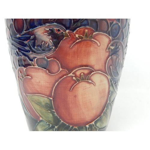 400B - Moorcroft: Blue Finches Vase: Height 19cm: Boxed