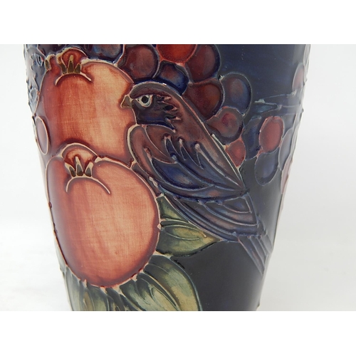 400B - Moorcroft: Blue Finches Vase: Height 19cm: Boxed