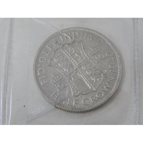 663 - Silber Augsburger Taler Replik Von 1744 together with 3 silver Half Crowns 1939, 1940 , 1946.