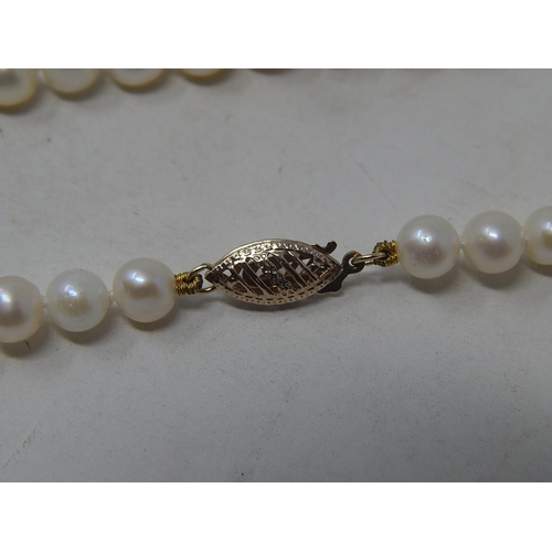 153 - Single row freshwater pearl necklace with clasp stamped as 9ct, together with a selection of mixed p... 