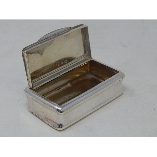 82 - George IV Silver Snuff Box: Hallmarked Birmingham 1824 by John Death: Measures 6.5cm x 3.6cm: weight... 