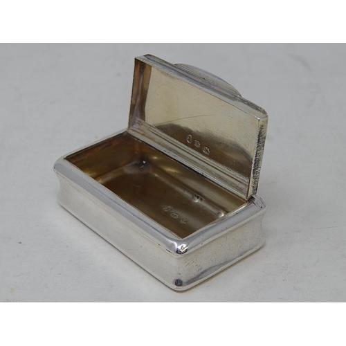 82 - George IV Silver Snuff Box: Hallmarked Birmingham 1824 by John Death: Measures 6.5cm x 3.6cm: weight... 