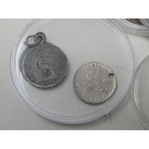 679 - COINS: 1822 penny, 1900 farthing, 1/2 rupee, 1/12th Anna, 1900 3d, etc