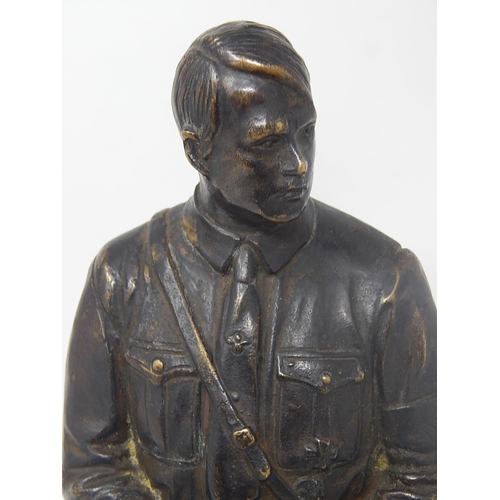 450 - Period Bronze Figure of Adolf Hitler: Measures 28cm High