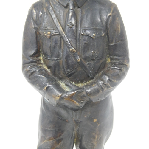 450 - Period Bronze Figure of Adolf Hitler: Measures 28cm High